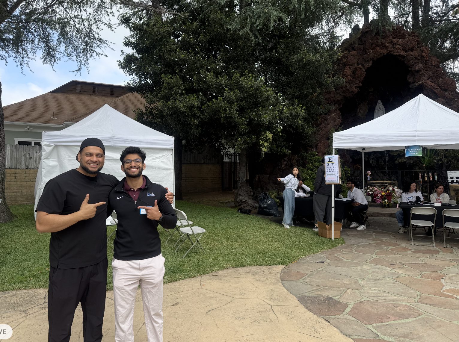 Outdoor tents set up for a Breathe Better Foundation screening event